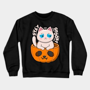 Stay Spooky White Cat Crewneck Sweatshirt